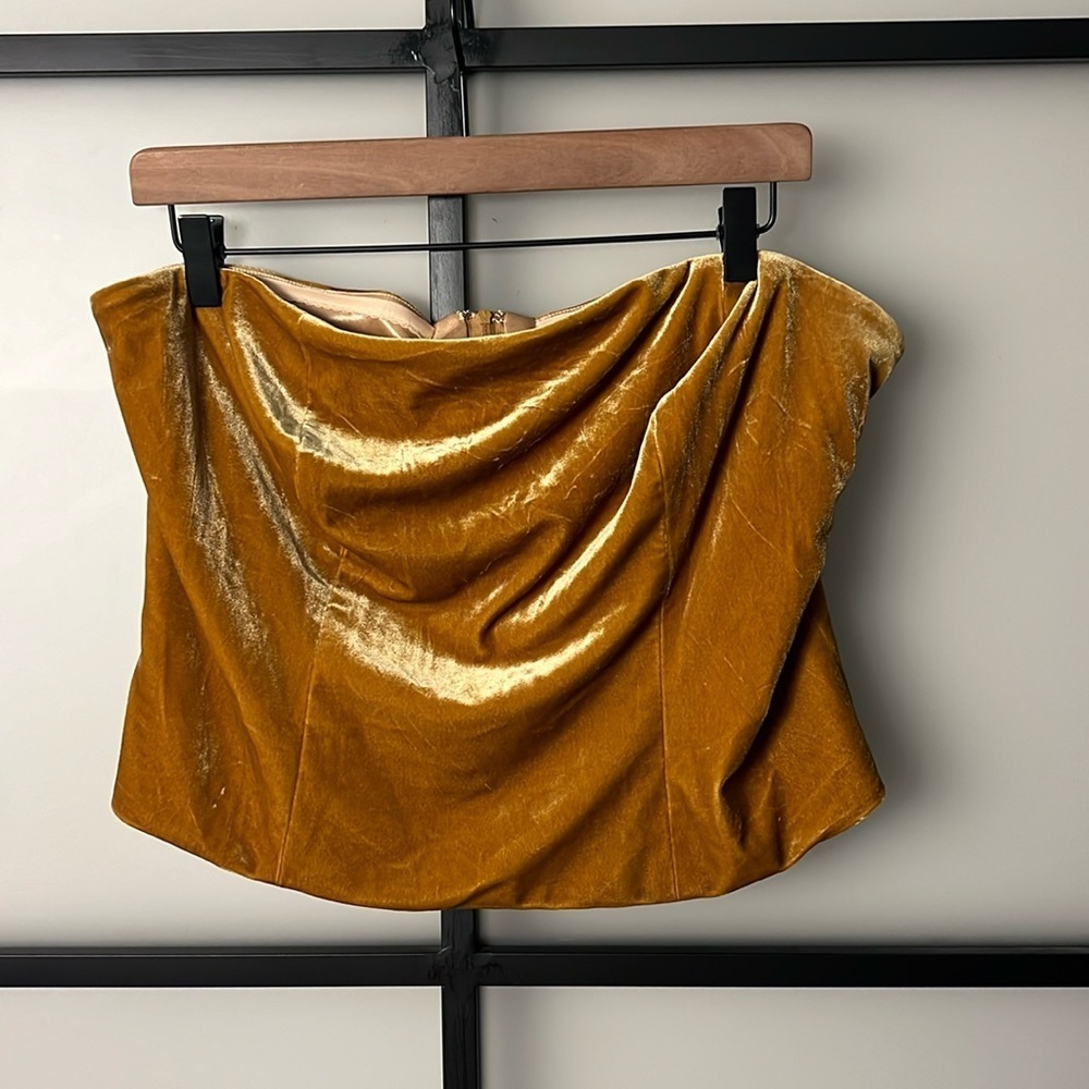 Revelry Velvet Tube Crop Top Sleeveless Bustier Size Large